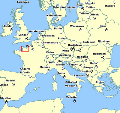 European Map Showing Normandy