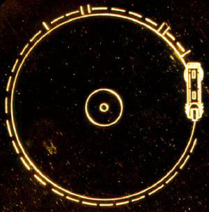 Stylus Cartridge Playing Voyager Record- Top View